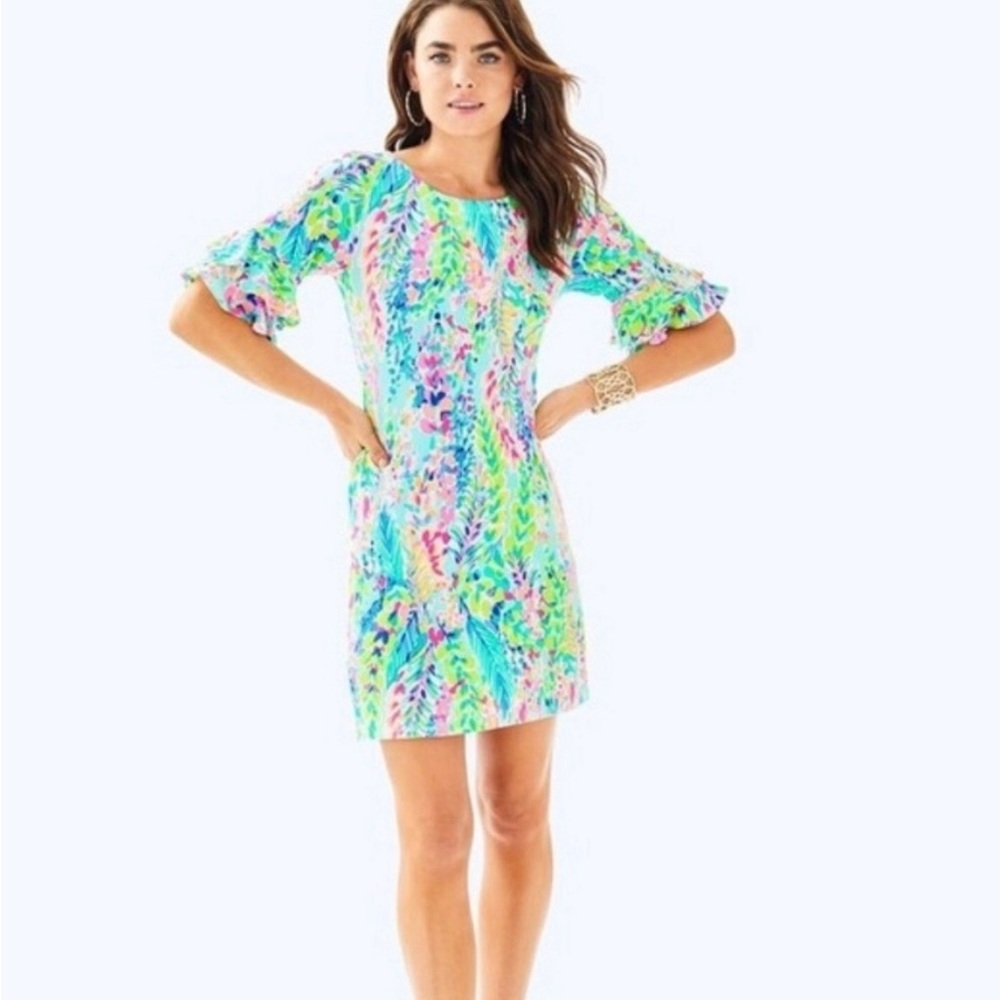 Lilly Pulitzer Lula dress in Catch the Wave print - sz L EUC